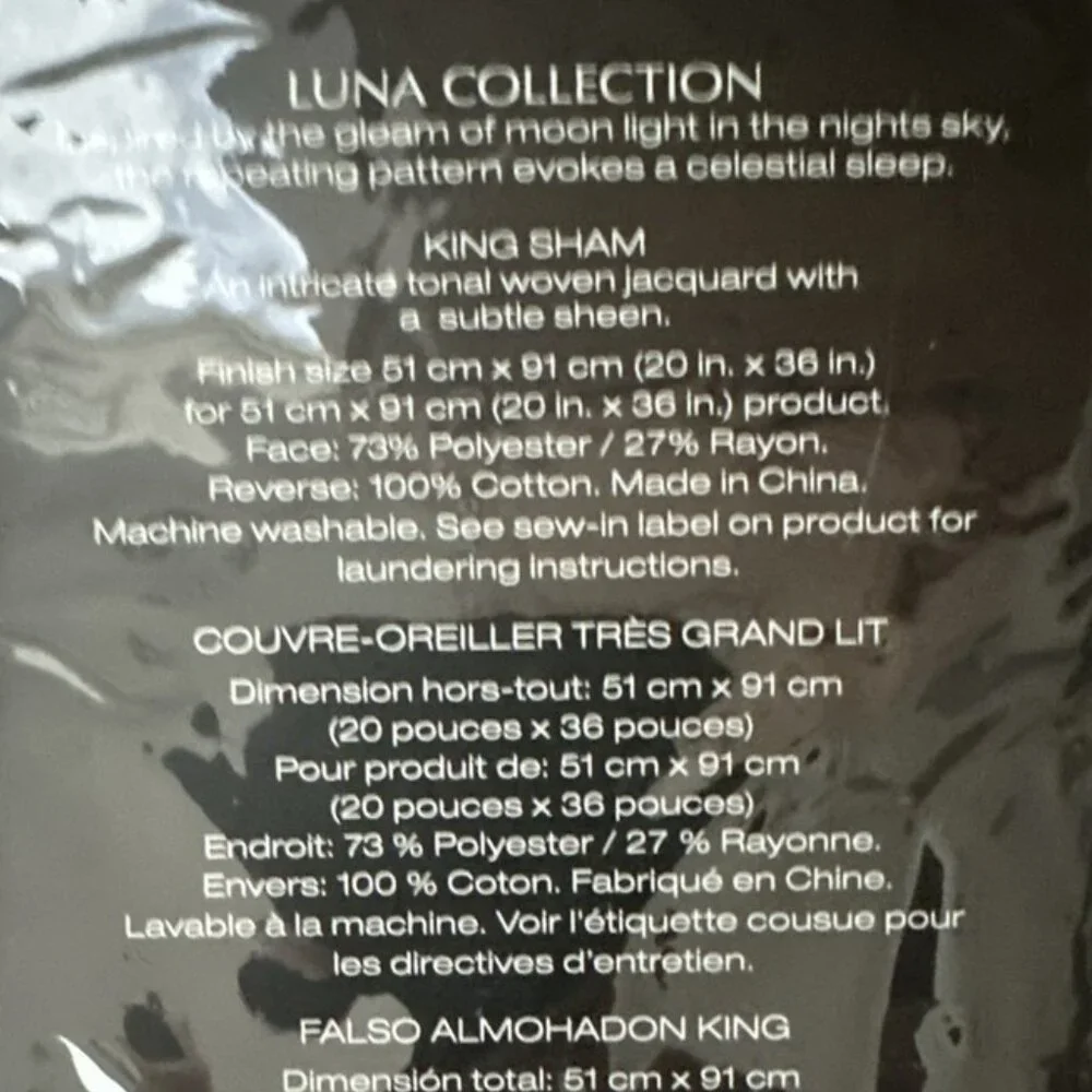 Donna Karan Collection Luna Jacquard Weave King Pillow Sham Platinum
